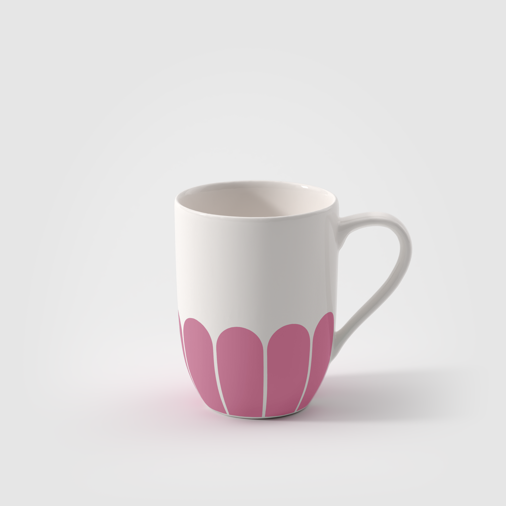 Fleur Mug - Fuchsia, 9.9 oz, Premium Porcelain