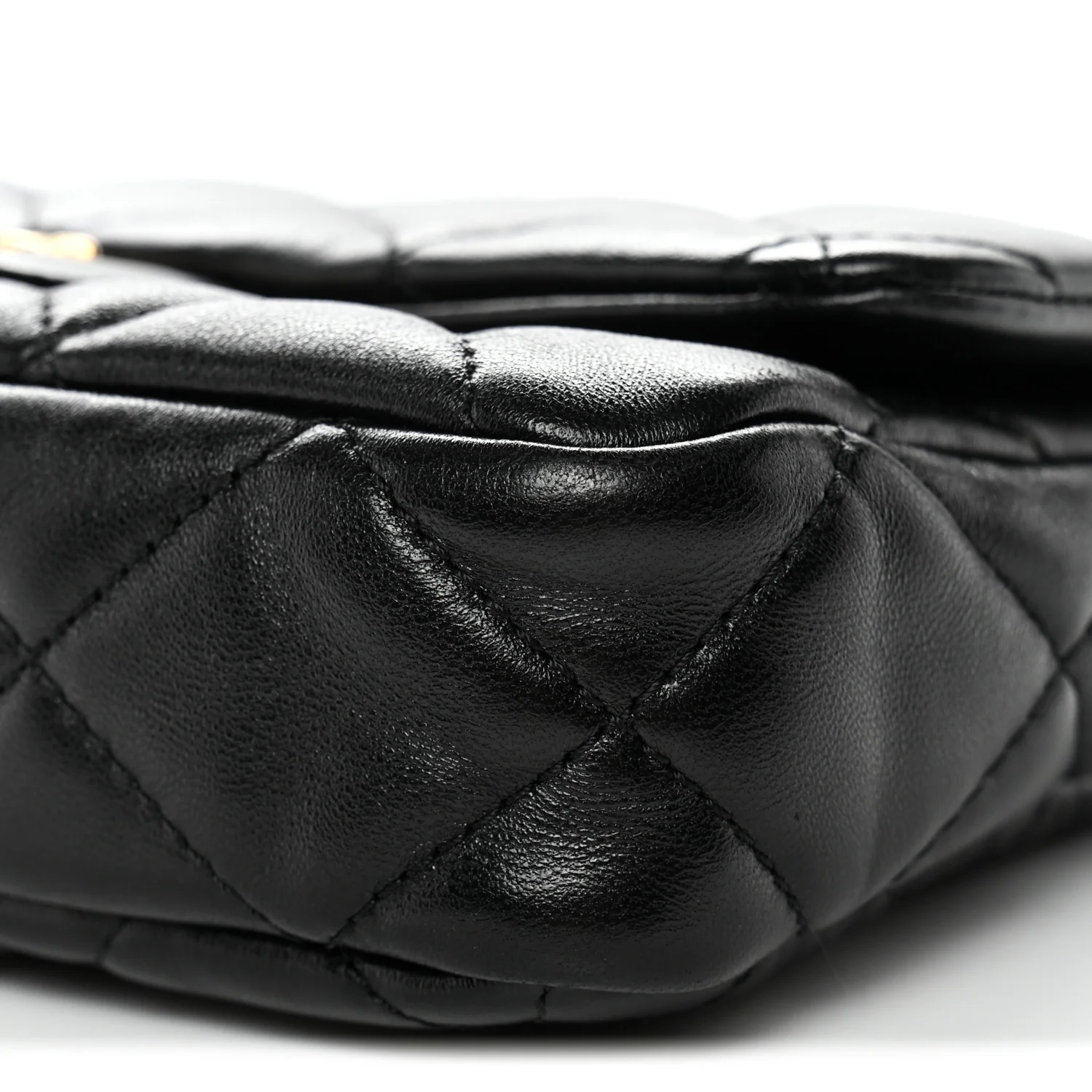 Lambskin Quilted Small Funky Town Flap Black