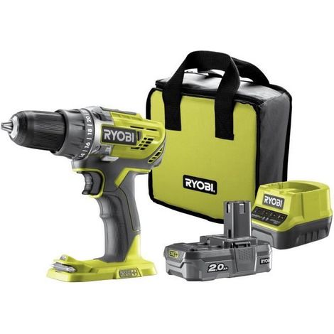 Ryobi – Perceuse-visseuse sans fil 18V – 24 réglages de couple – Couple max 50Nm – Mandrin 13mm – LED intégrée pour visibilité — vue 1