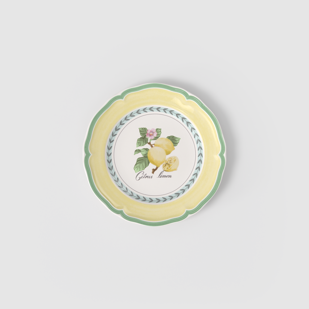 French Garden Salad/ Dessert Plate - Multi-colored, 8.2'', Premium Porcelain