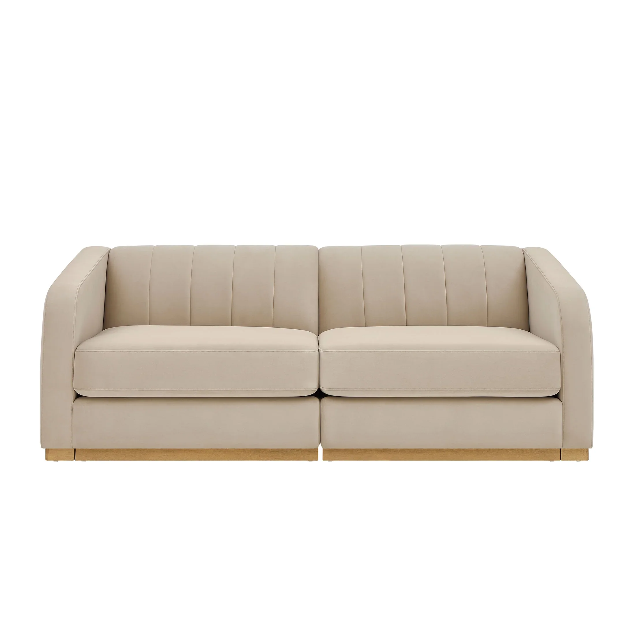 Better Homes & Gardens Lillian Channel Tufted Sofa 83.5 Cream Linen