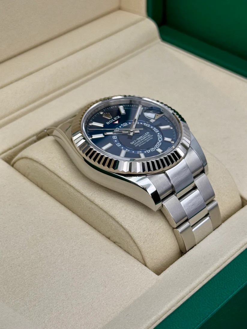 [Super Clone]RLX  Sky-Dweller 42mm Stainless Steel Blue Dial Oyster - 336934