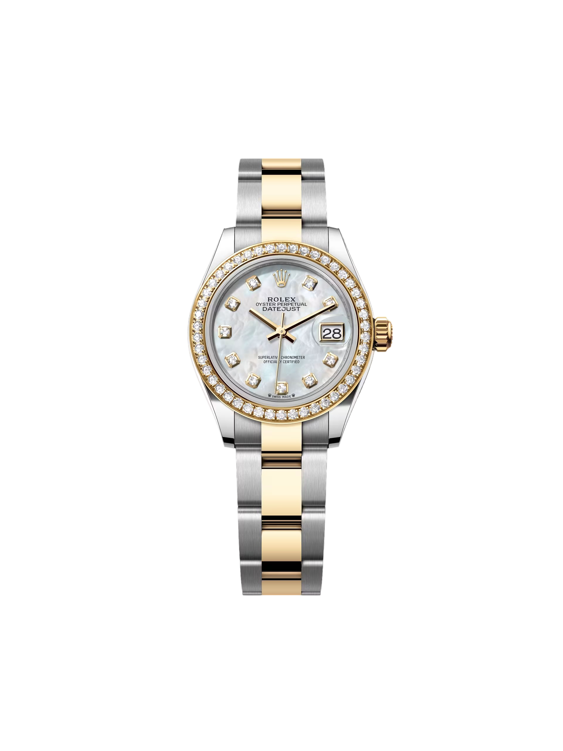 【Super Clone】RLX Lady-Datejust 28mm 279383RBR Mother-of-Pearl Dial Yellow Rolesor Oyster Bracelet
