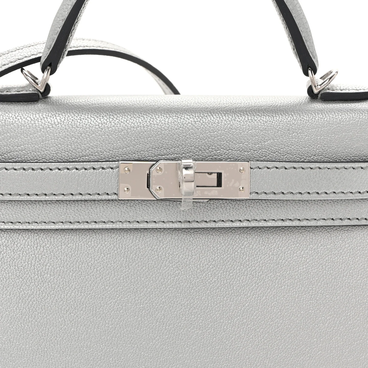 Metallic Chevre Chamkilight Mini Kelly Sellier 20 Argent