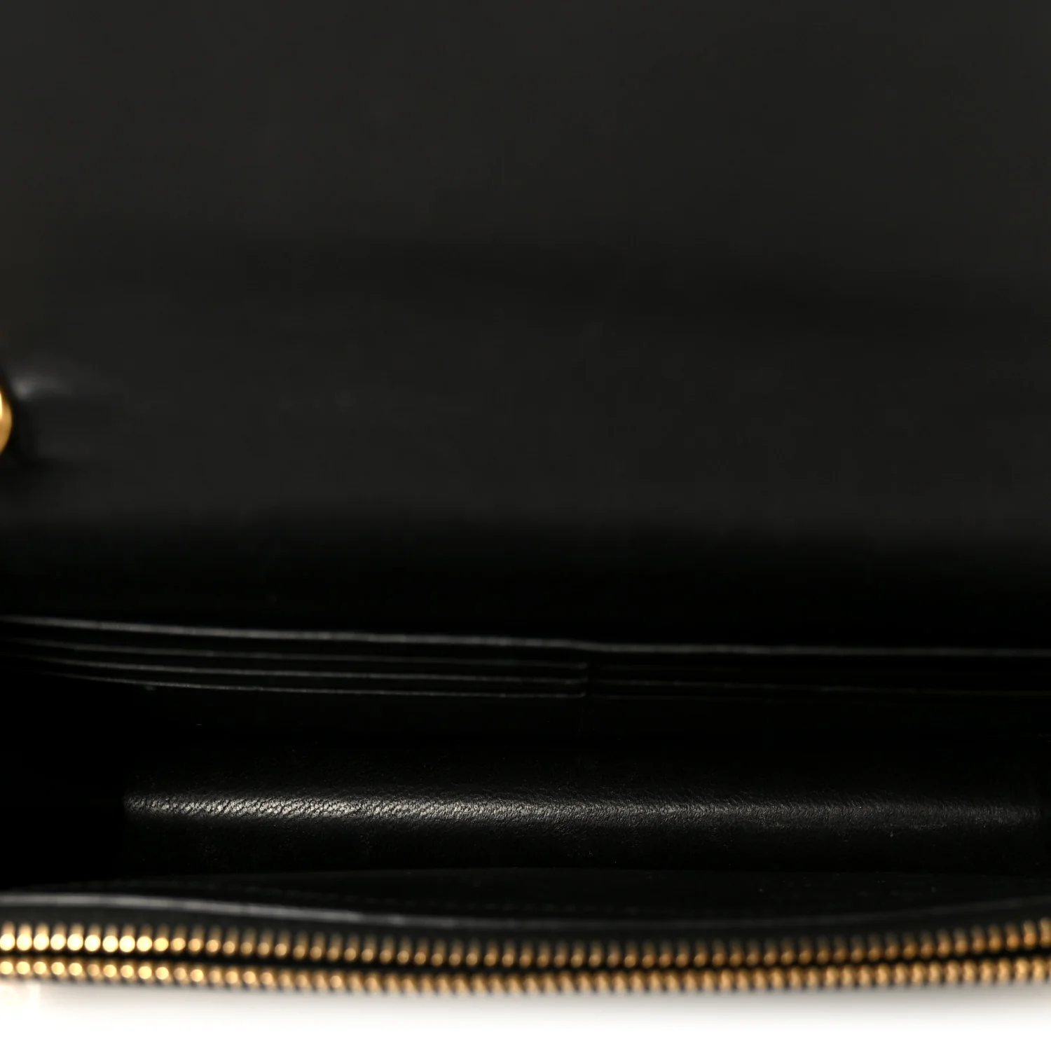 Smooth Calfskin Classic Monogram Kate Tassel Chain Wallet Black
