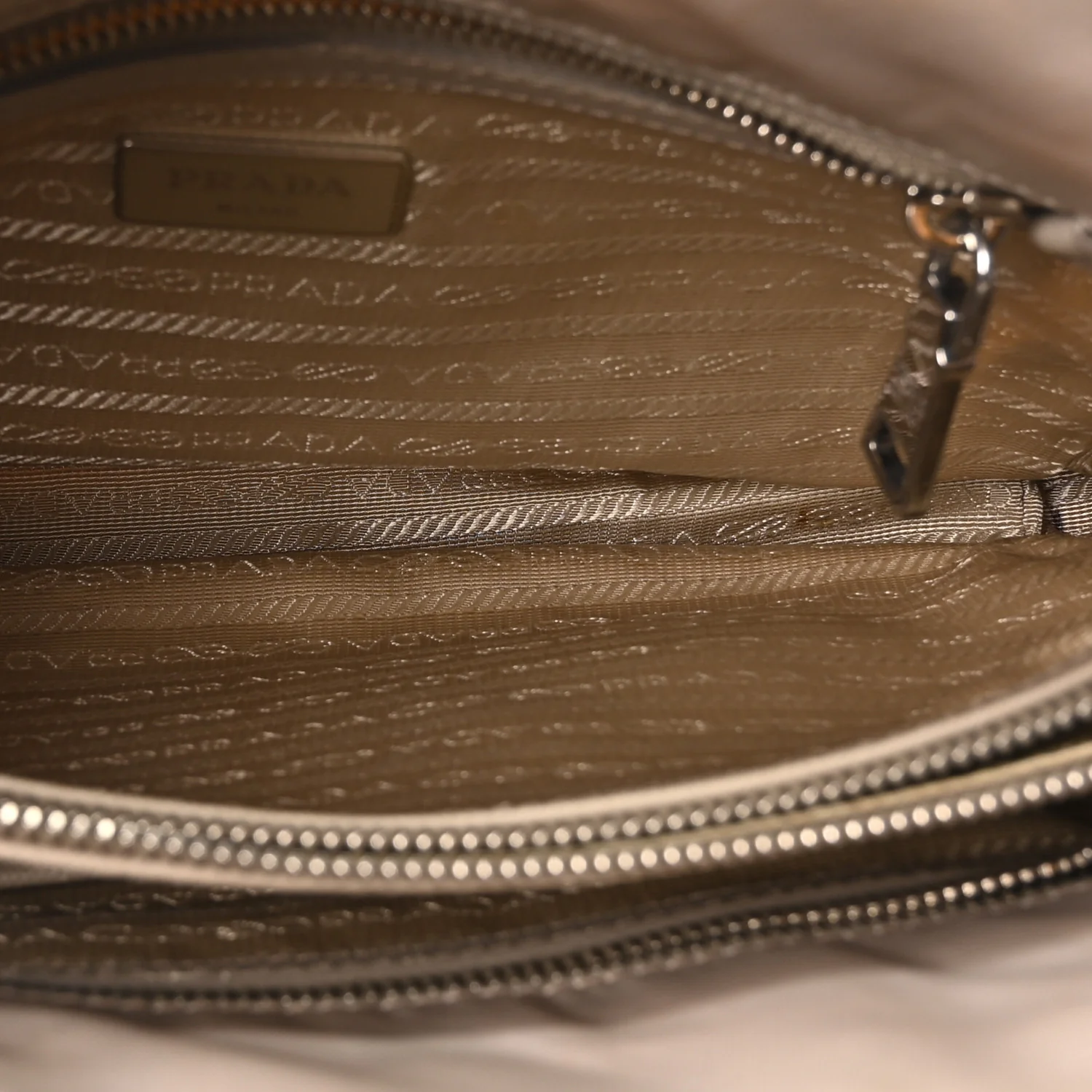 Nylon Saffiano Bi-Color Tote Grey