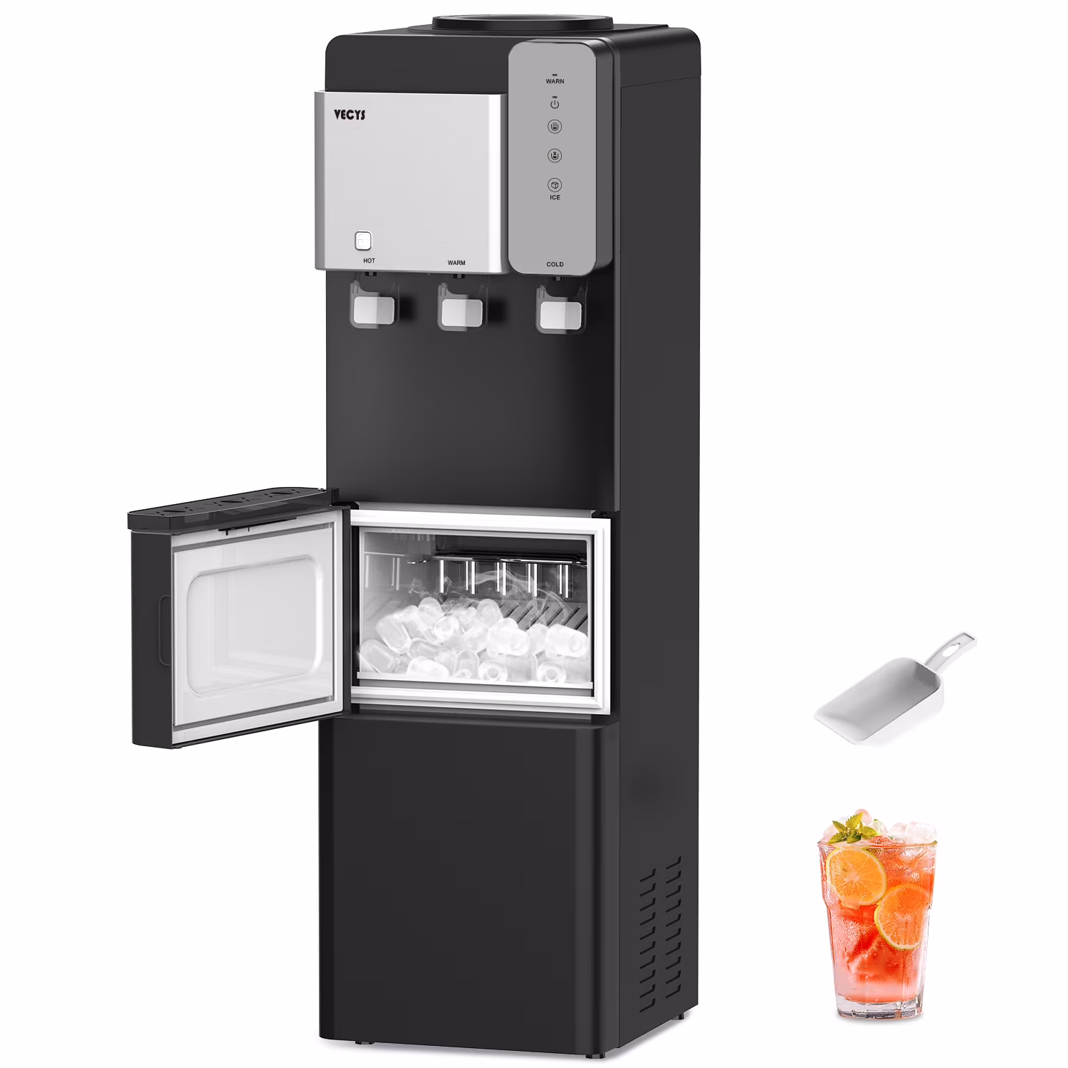 VECYS Ice Maker Water Dispenser, 27 lb Daily Ice & Child Lock