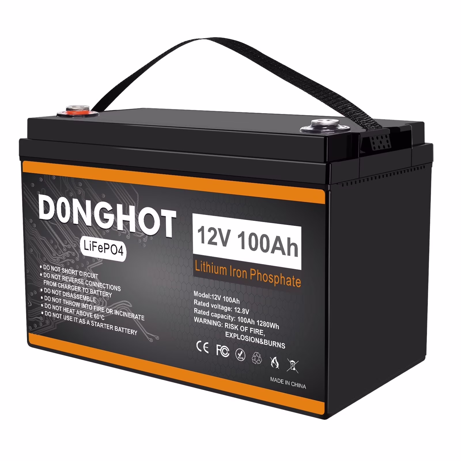 12V 100Ah LiFePo4 Lithium Battery, Group 31 Deep Cycle Marine Battery for Trolling Motor(12V 100AH Group 31)