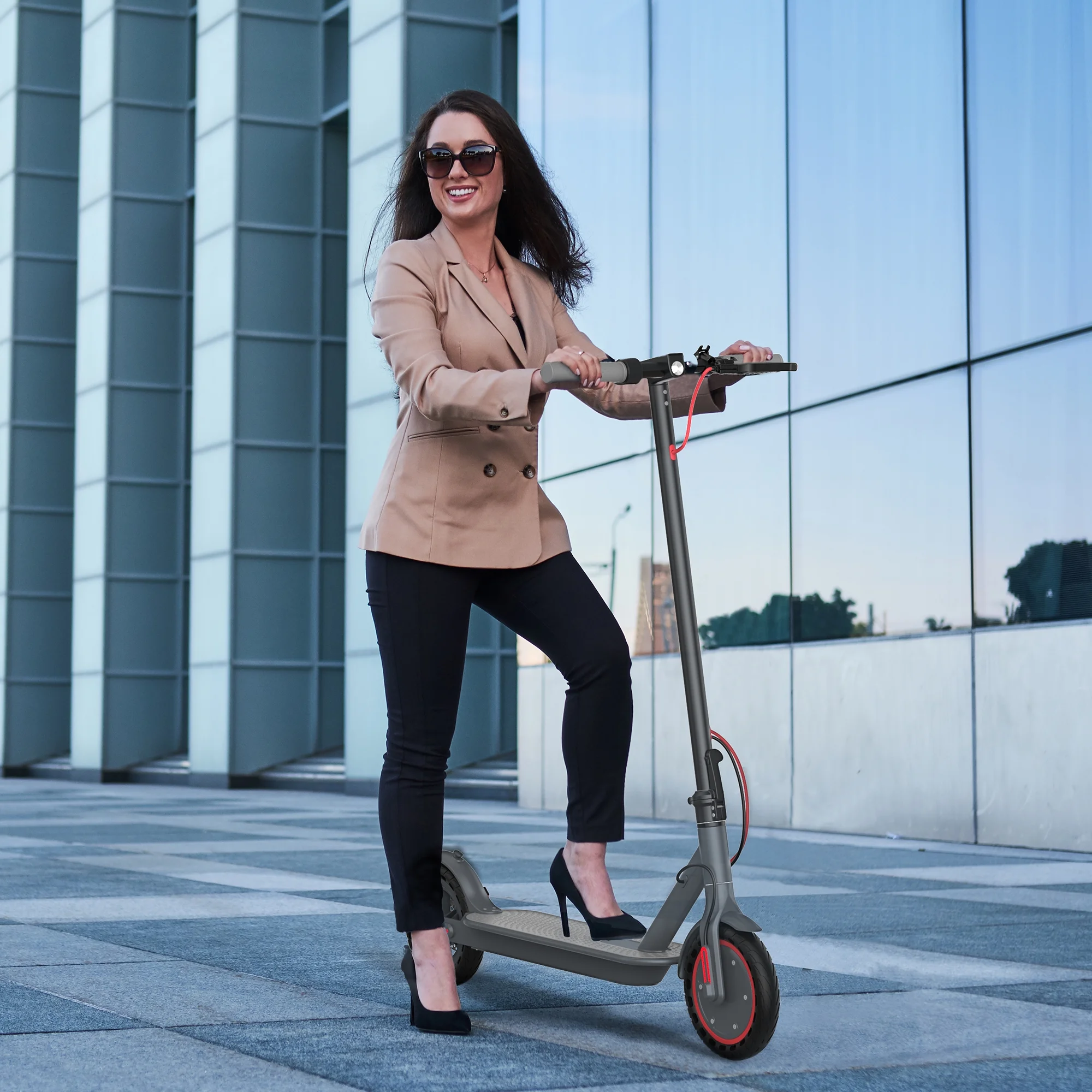 J078 Electric Scooter for Men and Women 8.5" Solid Tire 19mph Power by 350W Motor Max 21 mile Range Folding Commuting E Scooter - Image 5