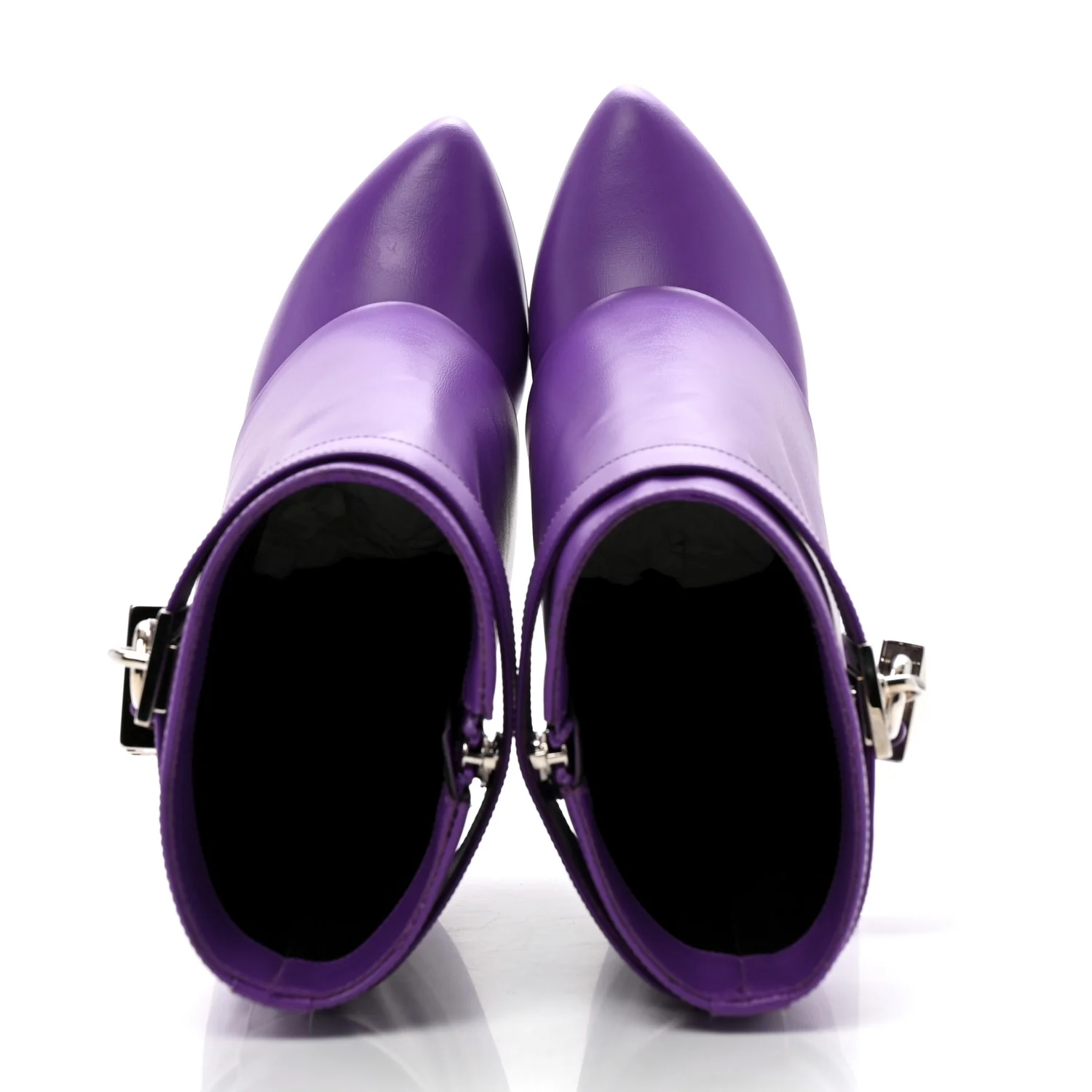 Calfskin Shark Lock Ankle Boots 38 Ultraviolet