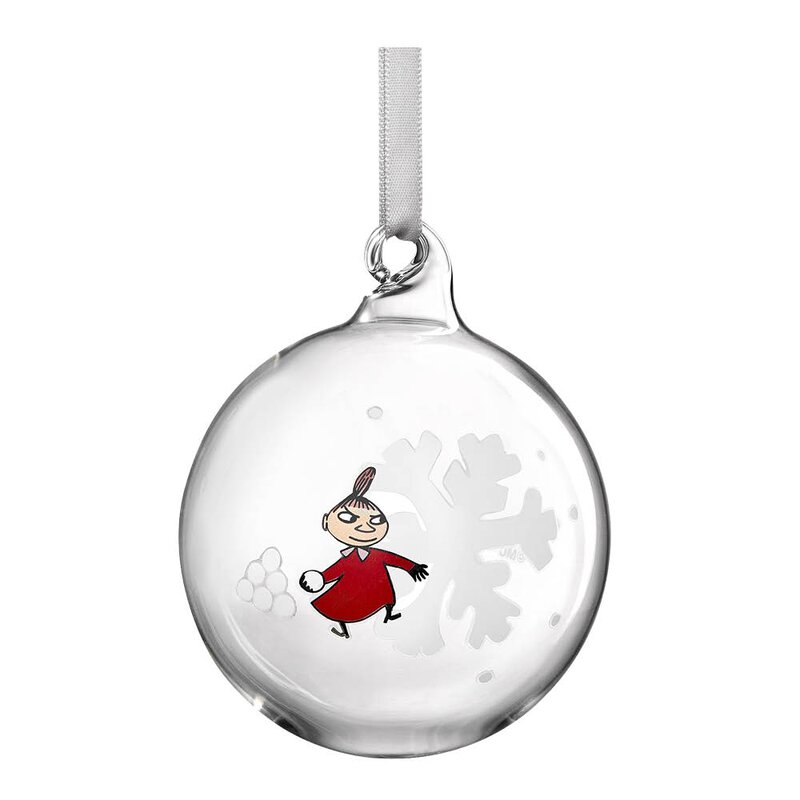 Mummi julekule 7 cm snøfnugg hvit