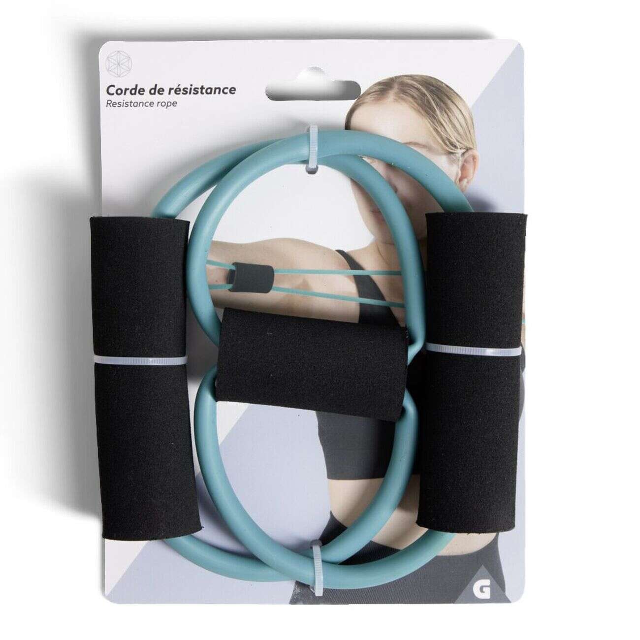 Corde de résistance fitness 1800mm bleu ou rouge