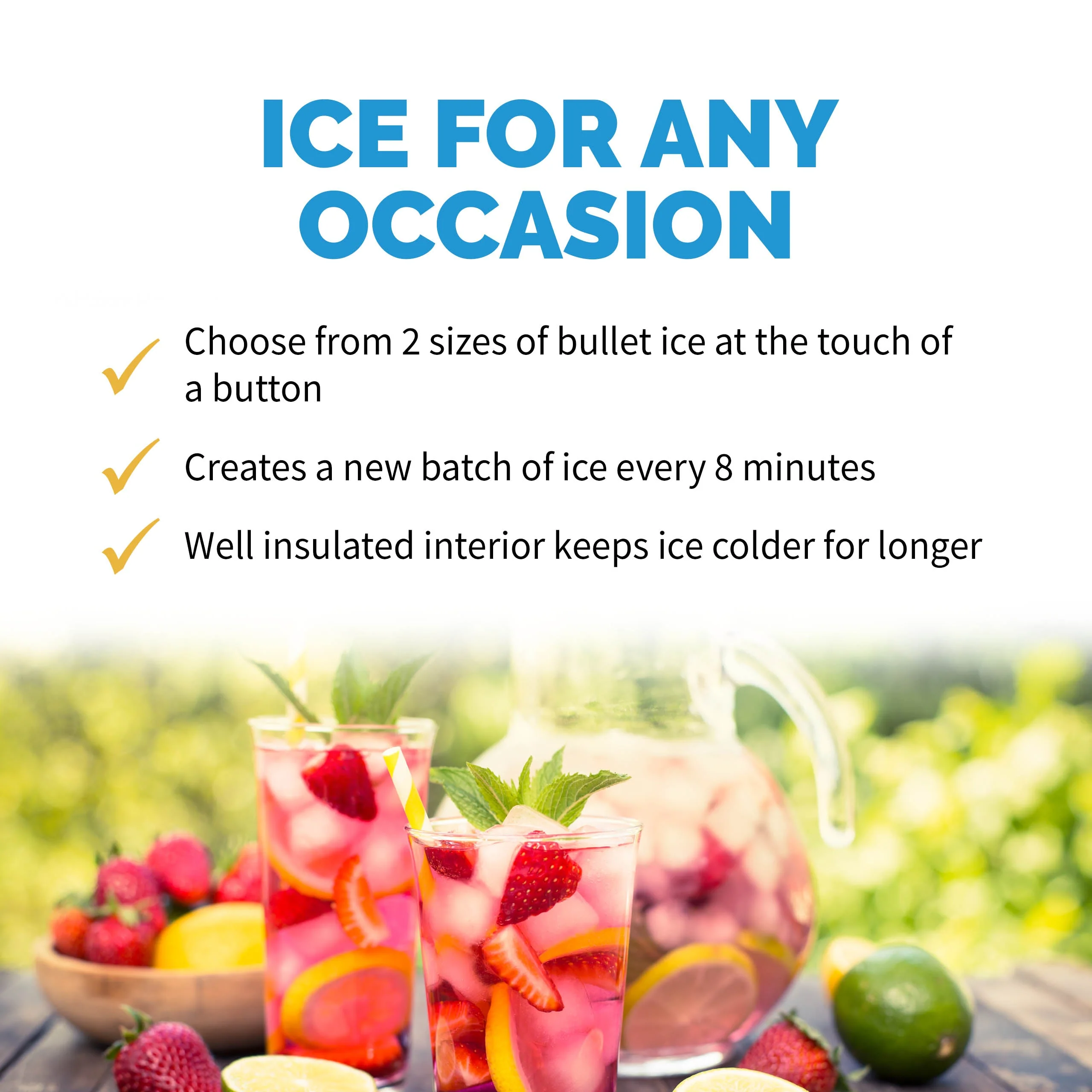 Newair Countertop Ice Maker. Bullet Ice, 33 lbs/day - Black