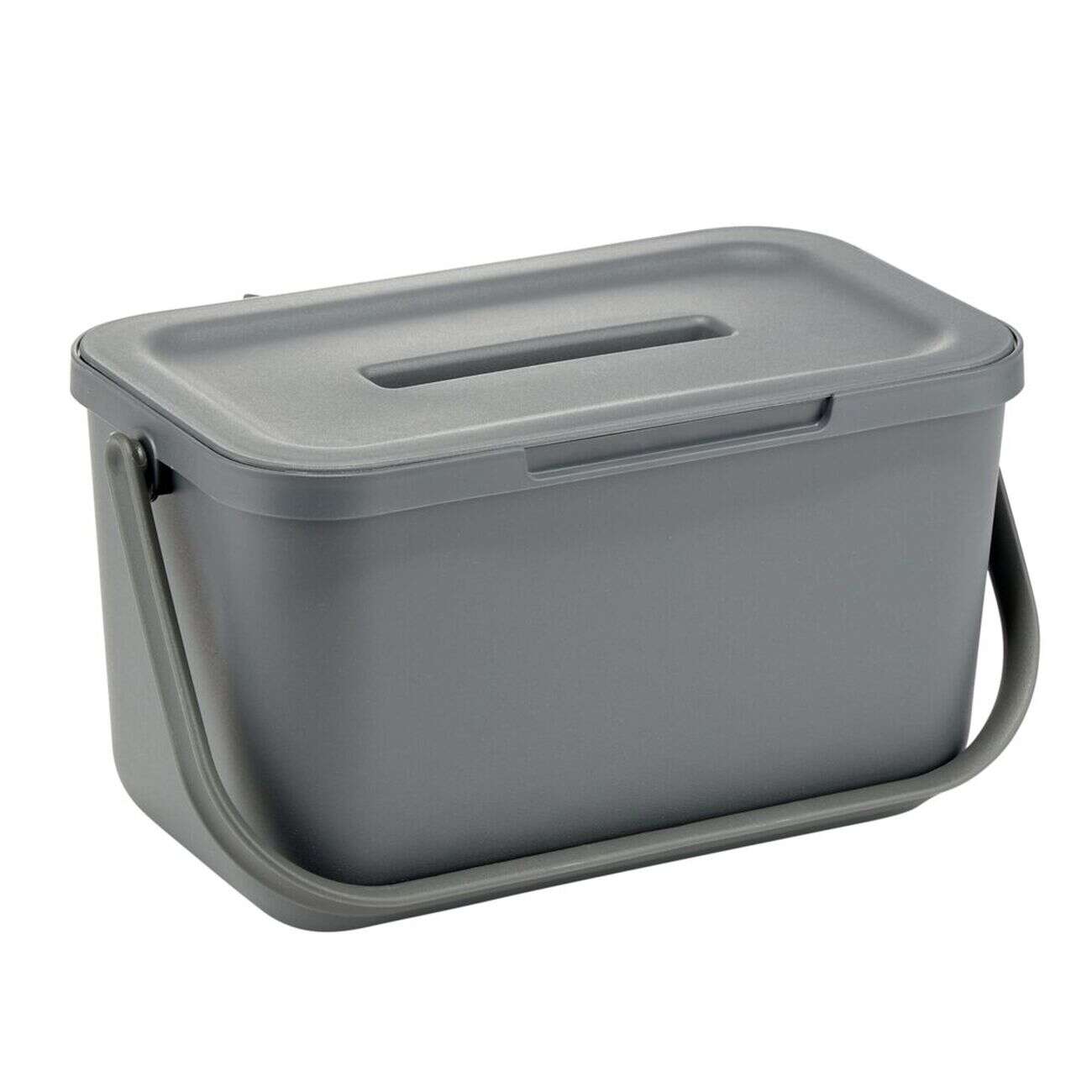 Poubelle compost de porte 4L plastique gris 25,5x16,5xH14cm