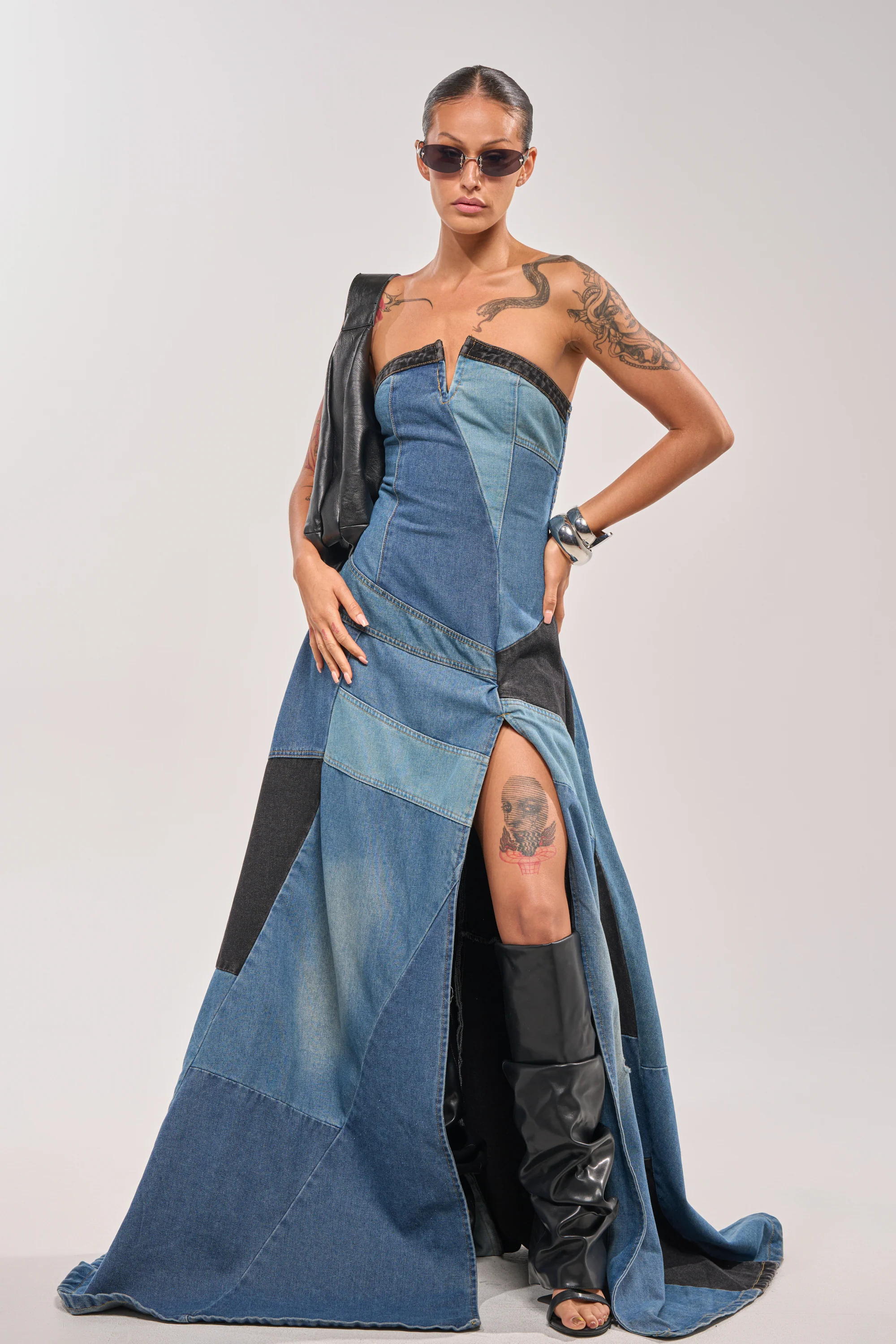 LIFE IN DENIM STRAPLESS MAXI DRESS - Akira Store