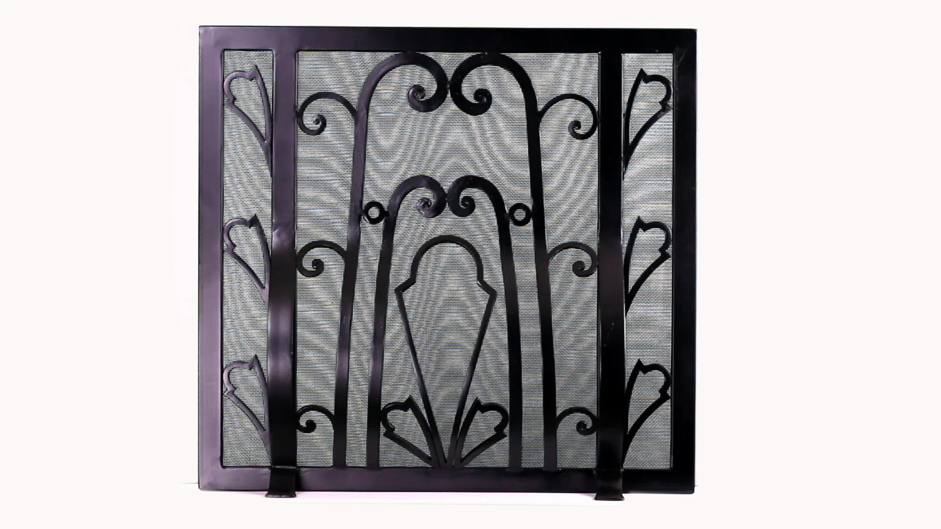 Freestanding Floral Deco Fireplace Screen - TA Screen Specialist, Inc.