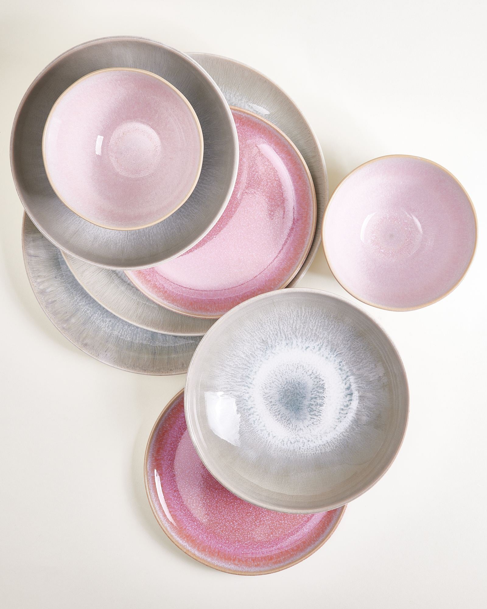 TABLEWARE SET CLASSIC ENDLESS SUMMER GRAY ROSÉ 16 PIECES