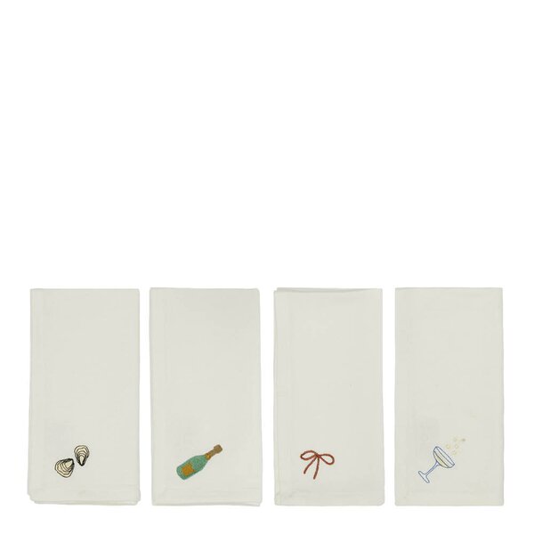 New Year serviett 45x45 cm 4 stk offwhite