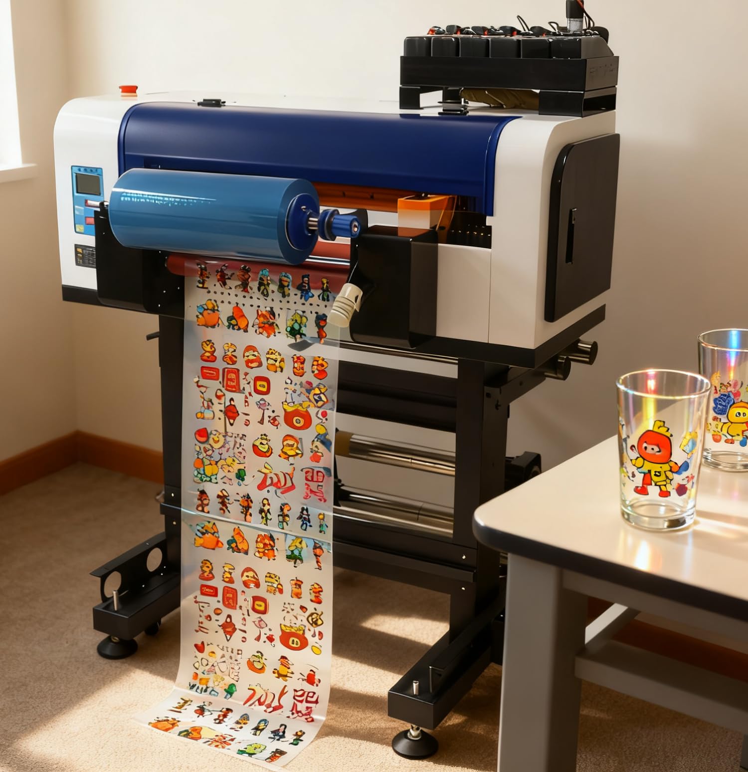 High-Speed Dual-Head UV Printer with F1080 Printheads, Roll-to-Roll Batch Printing, Professional Industrial UV Printing Machine, Multi-Material Compatible, Customizable