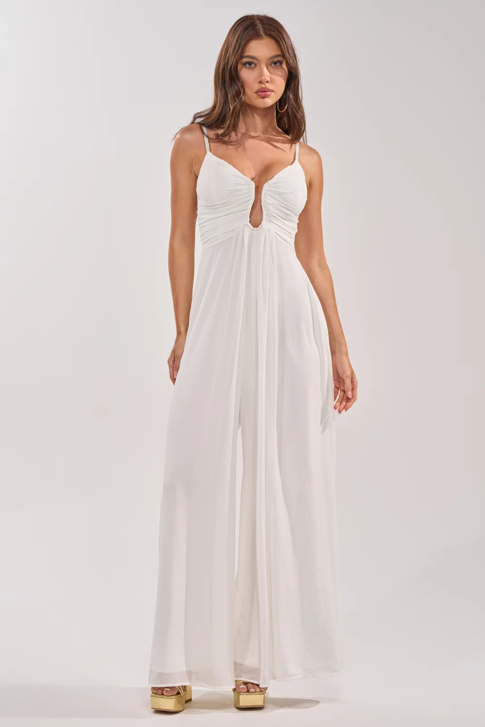 LATE NIGHT IN KAUAI JUMPSUIT IN WHITE - Akira Store