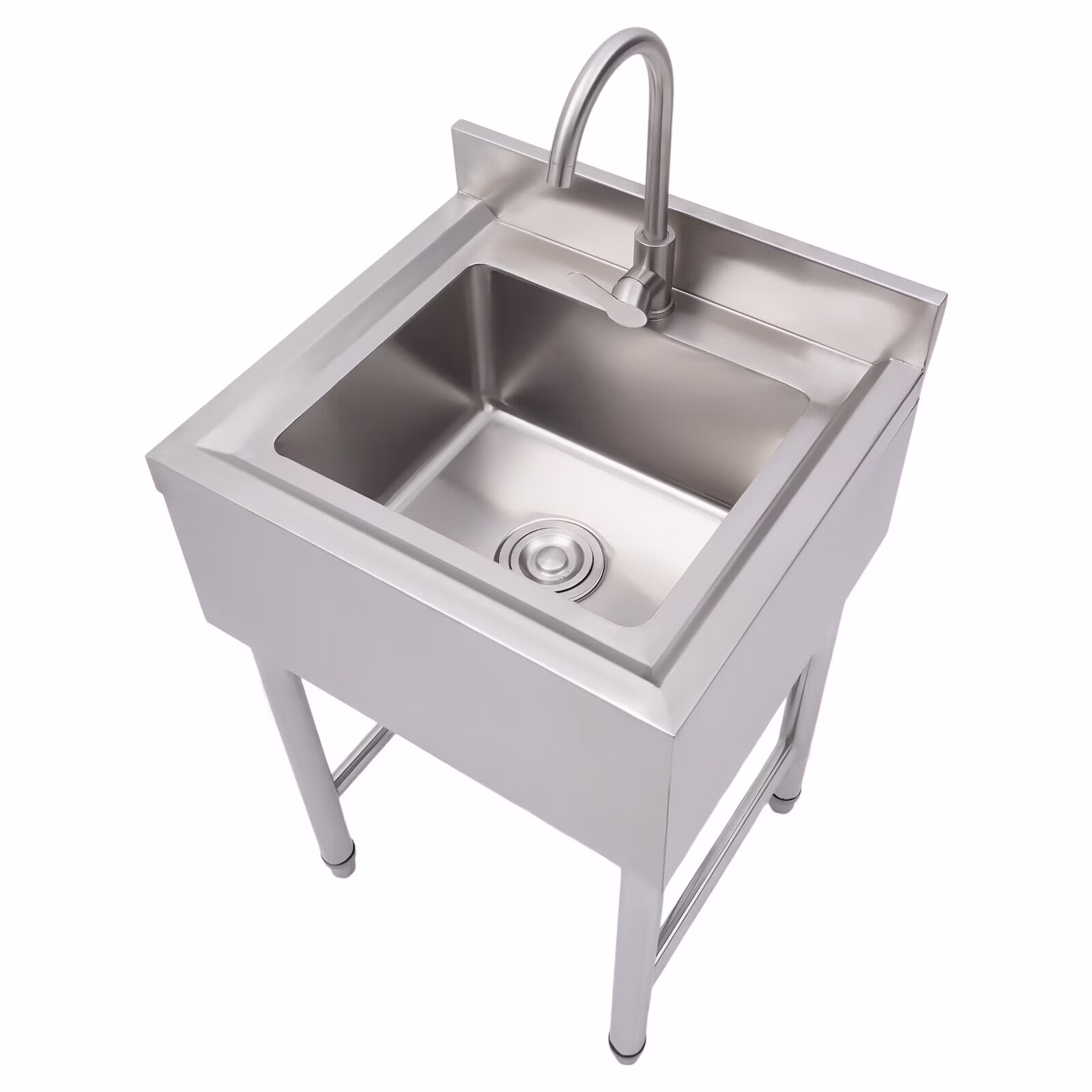 Commercial Utility Sink Stainless 1 Compartment Kitchen Sink 21.6*33.4*19.6