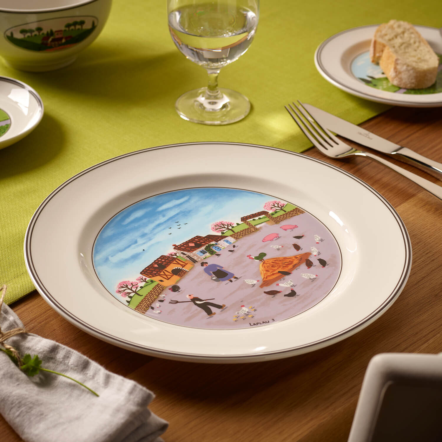 Design Naif Dinner plate - Multi-colored, 10.7'', Premium Porcelain