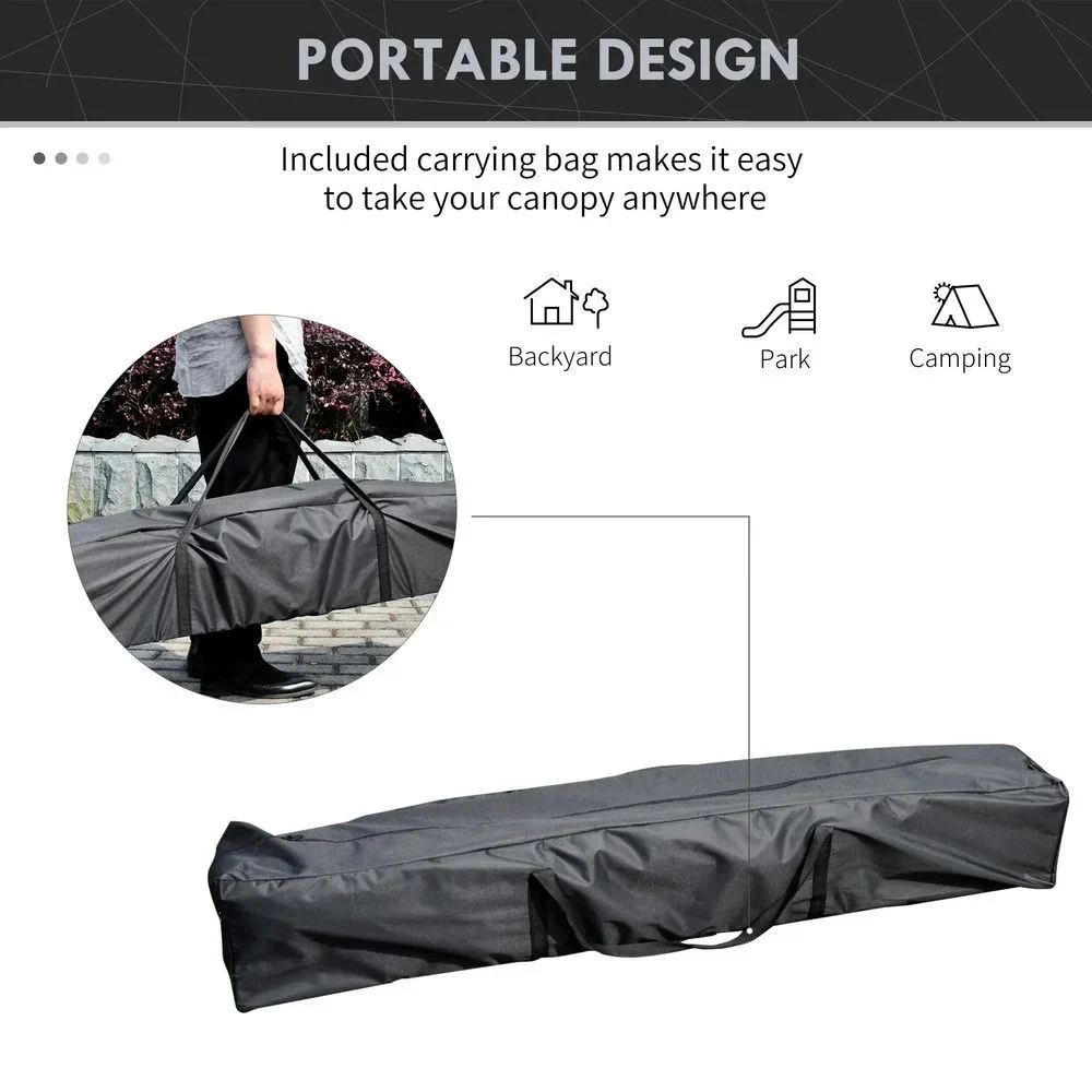 GVN Backyard Garden Canopy, Camping Canopy Screen Tent,13' x 13' Pop Up Canopy Tent with Height Adjustable, Carry Bag, Gray