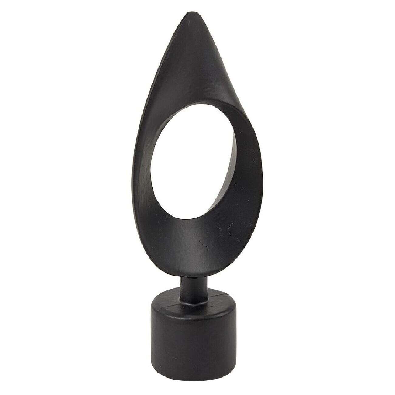 Embout tringle à rideau Ø20mm métal forme ovale noir mat x2