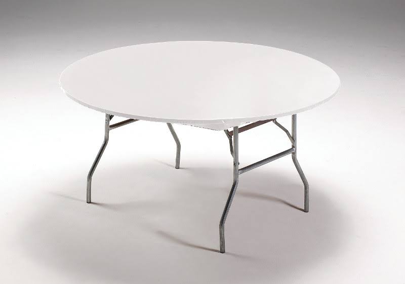Creative Converting Round Stay Put Plastic Table Cover, 60-Inch, White