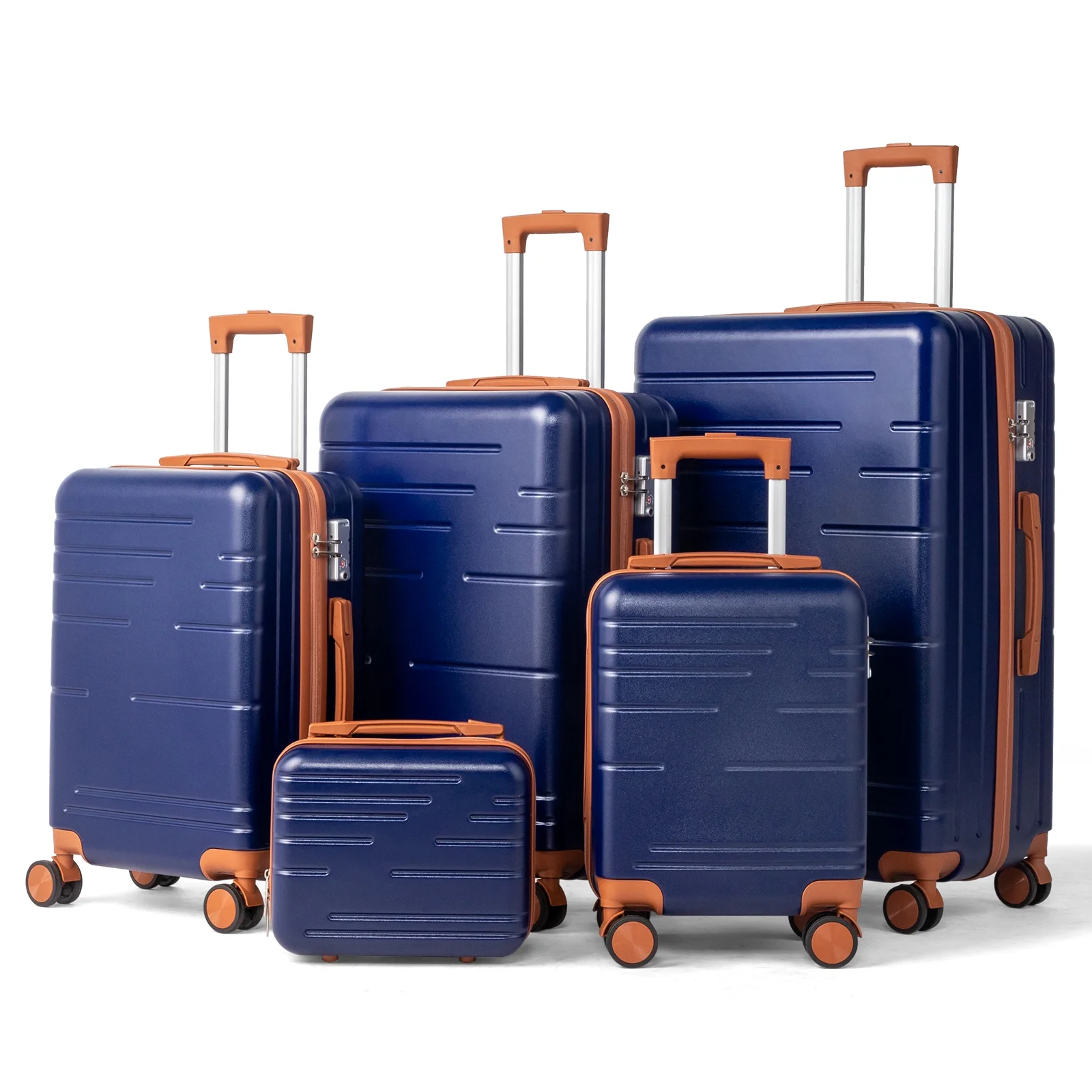 Zimtown Luggage 3 Piece Set Suitcase ABS Hardside Lightweight with TSA Lock Spinner Wheels, Beige