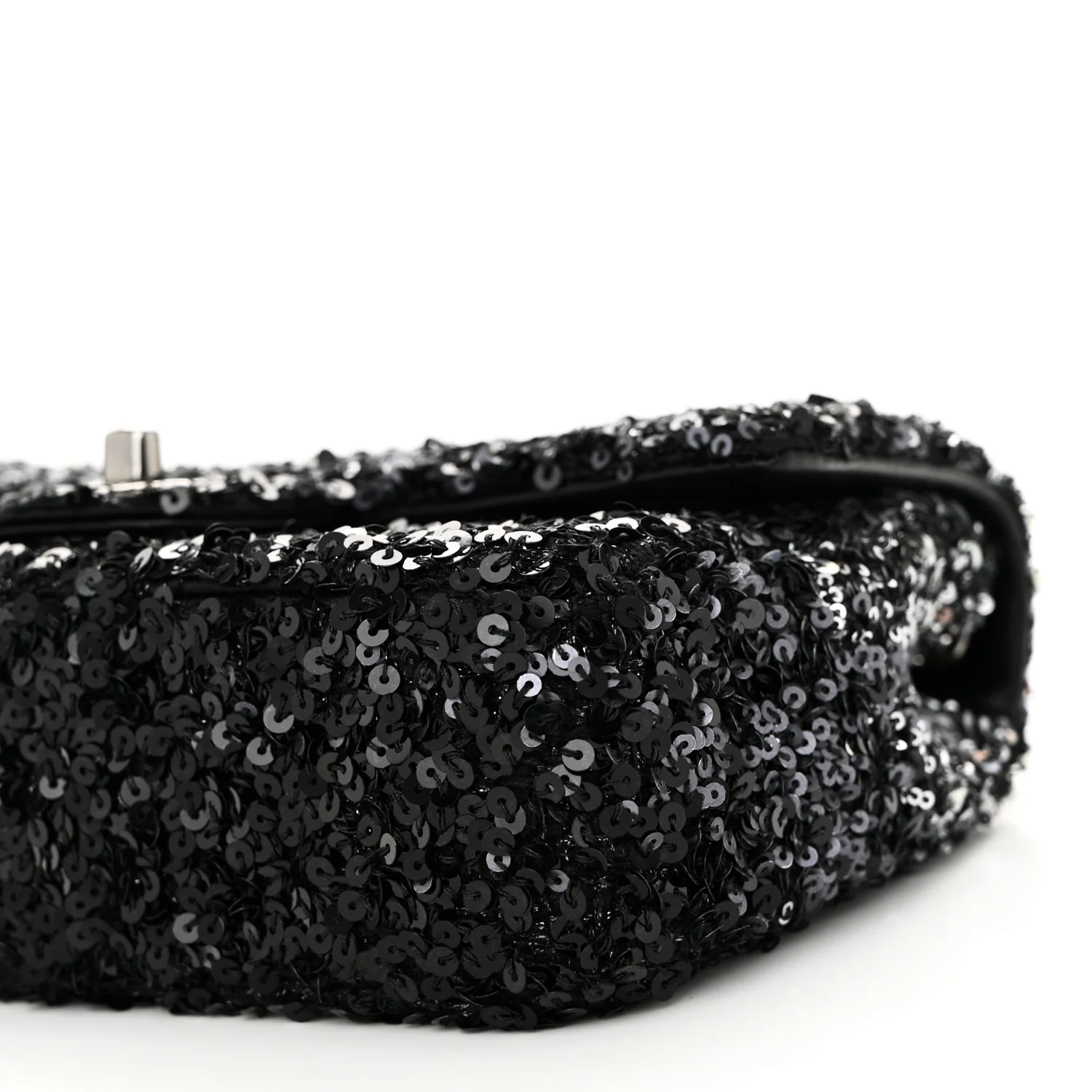 Shaded Sequins Mini Flap Black