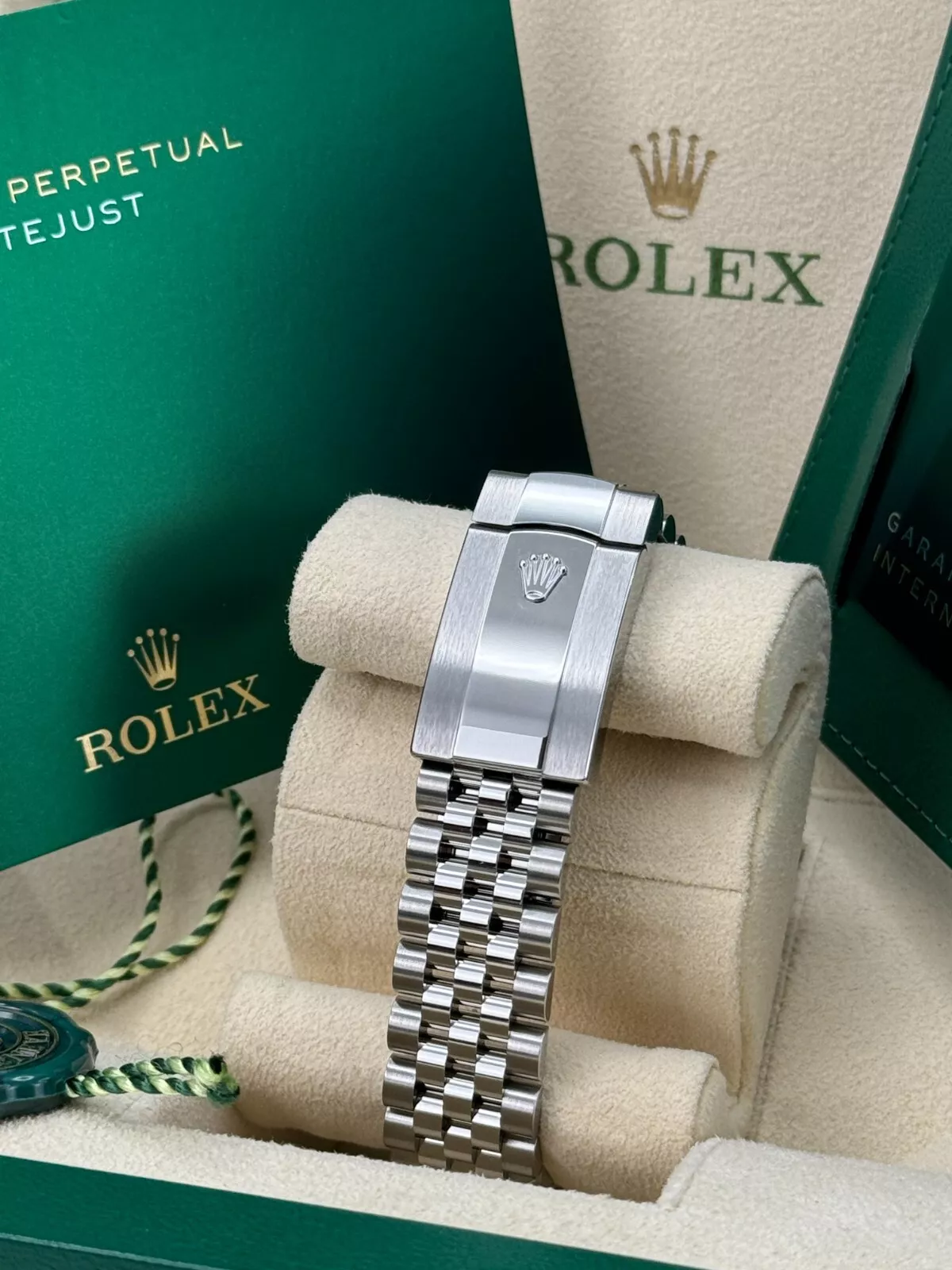 [Super Clone]RLX  Datejust 36mm 126234-0055 Olive Green Palm Motif Diamond Dial Jubilee Stainless Steel Watch