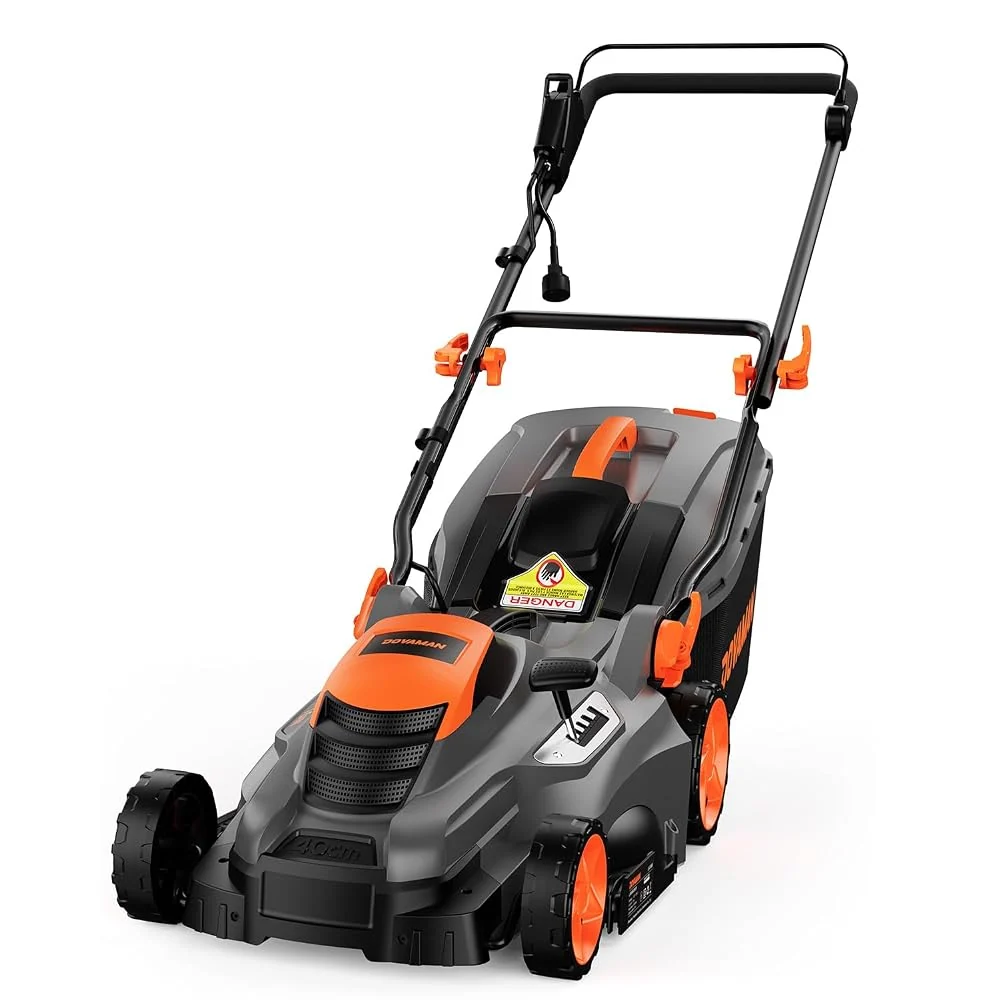 DOVAMAN 13 Amp 16" Lawn Mower, 98% Collection w/13.2-Gallon Bag