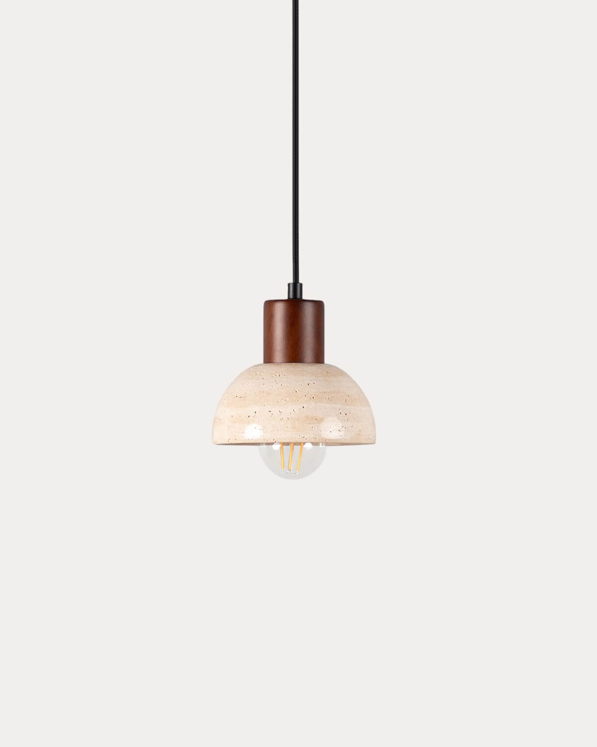 May - Lámpara de Techo de Mármol Travertino y Madera May