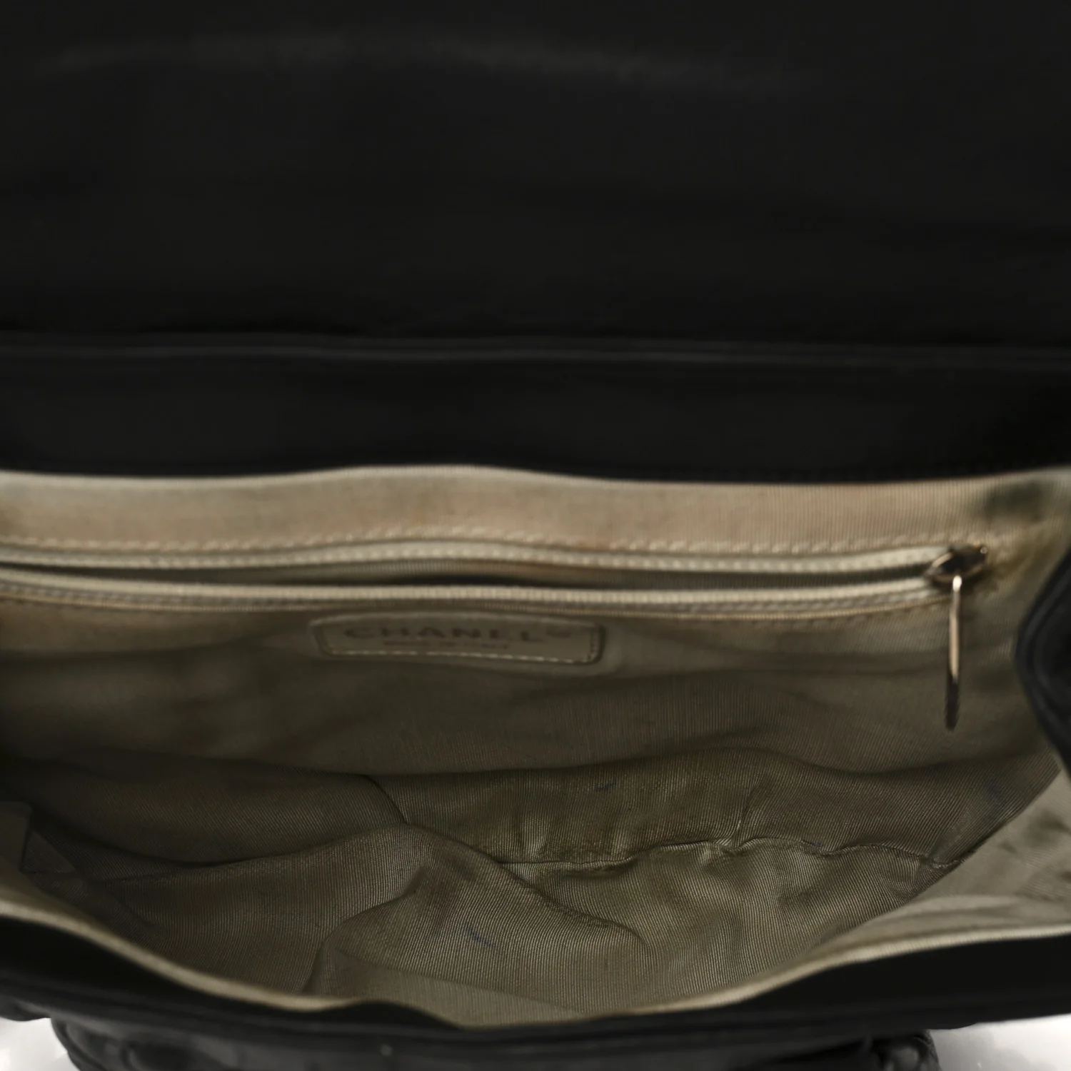 Washed Lambskin Quilted Medium Chain Around Messenger Black