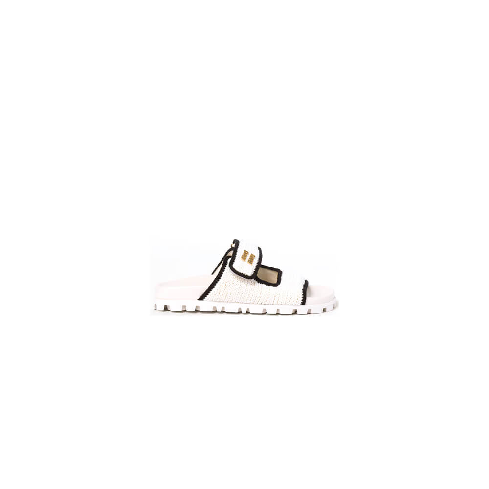 MiuMiu Crochet knit slides