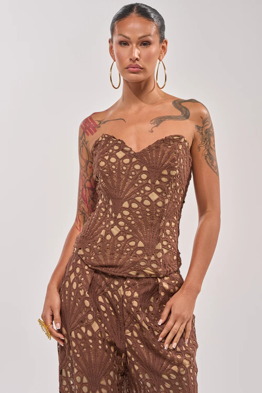 CLAIRE EYELET CORSET - Akira Store