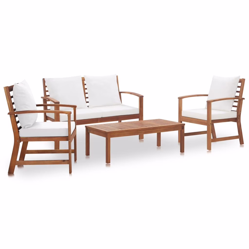 vidaXL Garden Sofa Set Warm Brown Solid Acacia wood Medium Durable