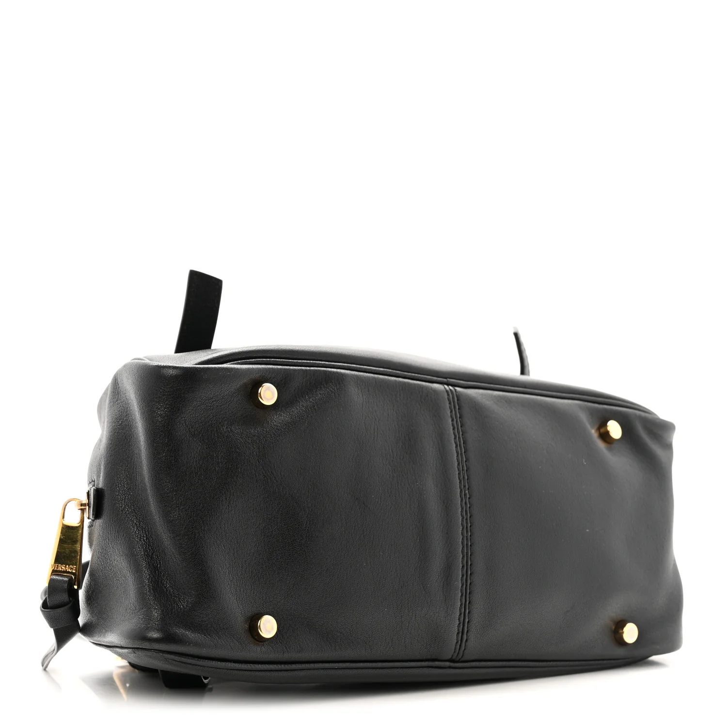Lambskin Tag Bowling Bag Black