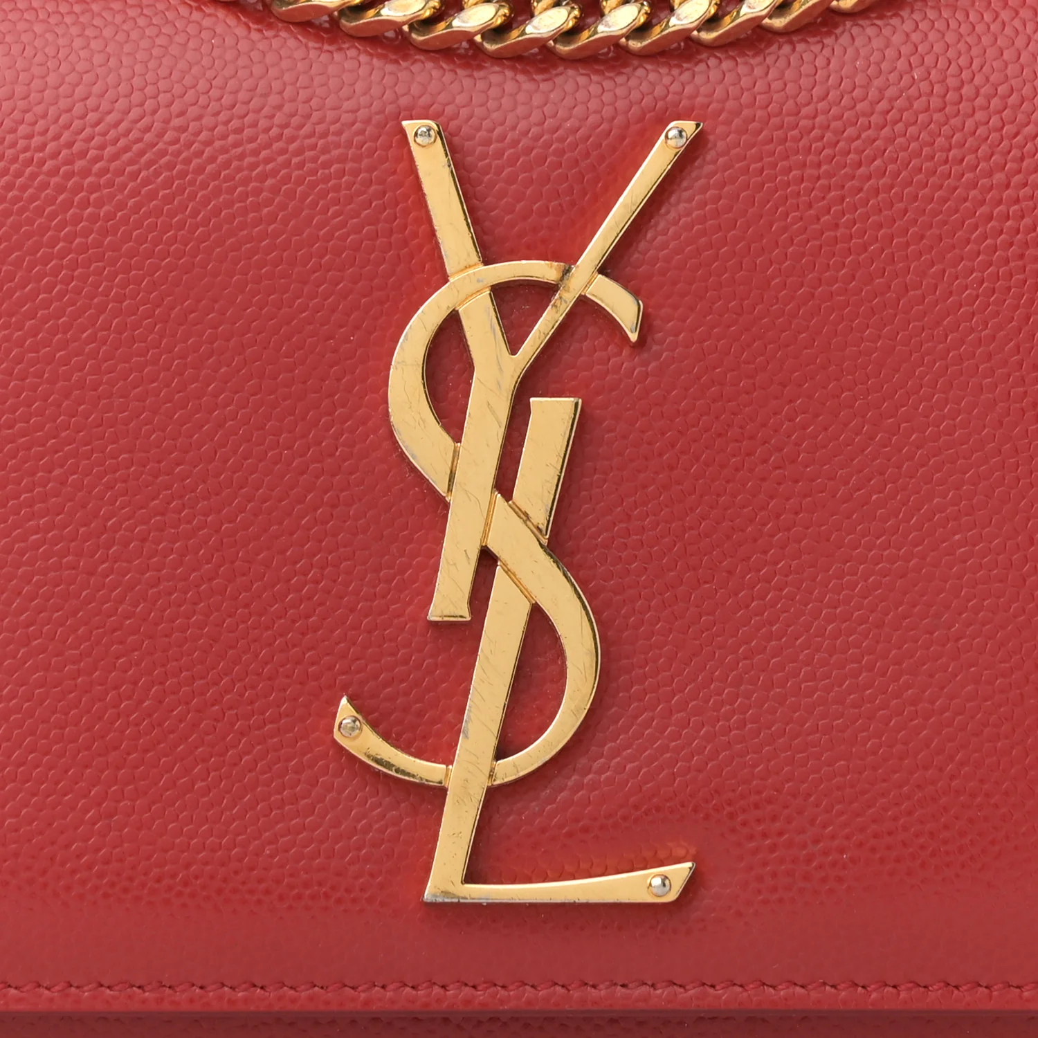 Grain De Poudre Small Monogram Kate Satchel Red
