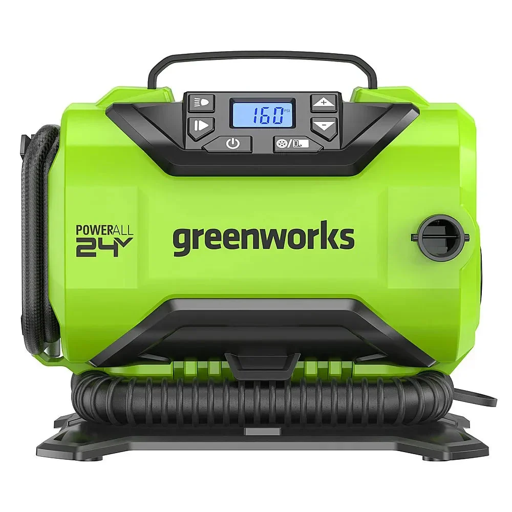 24 Volt Battery Powered 160-PSI Inflator with 2.0 ah Usb-c Battery & Charger - Green