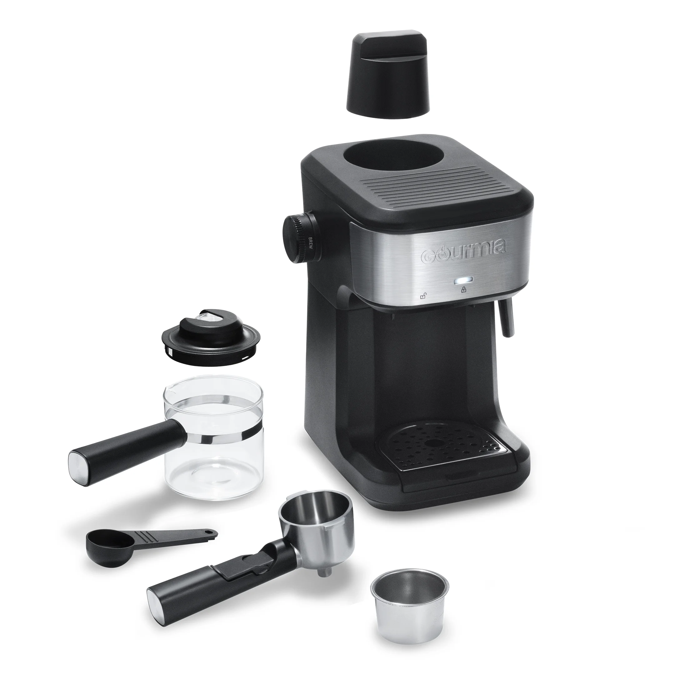 4-Shot Steam Espresso, Cappuccino, and Latte Maker with Frothing Wand, Black, New - Image 7