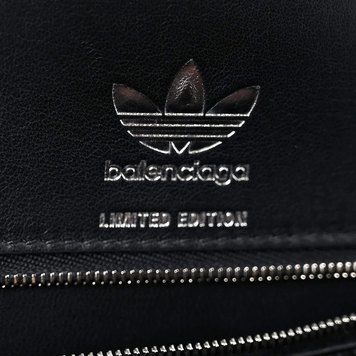 X ADIDAS Shiny Box Calfskin Small Hourglass Top Handle Bag Black White