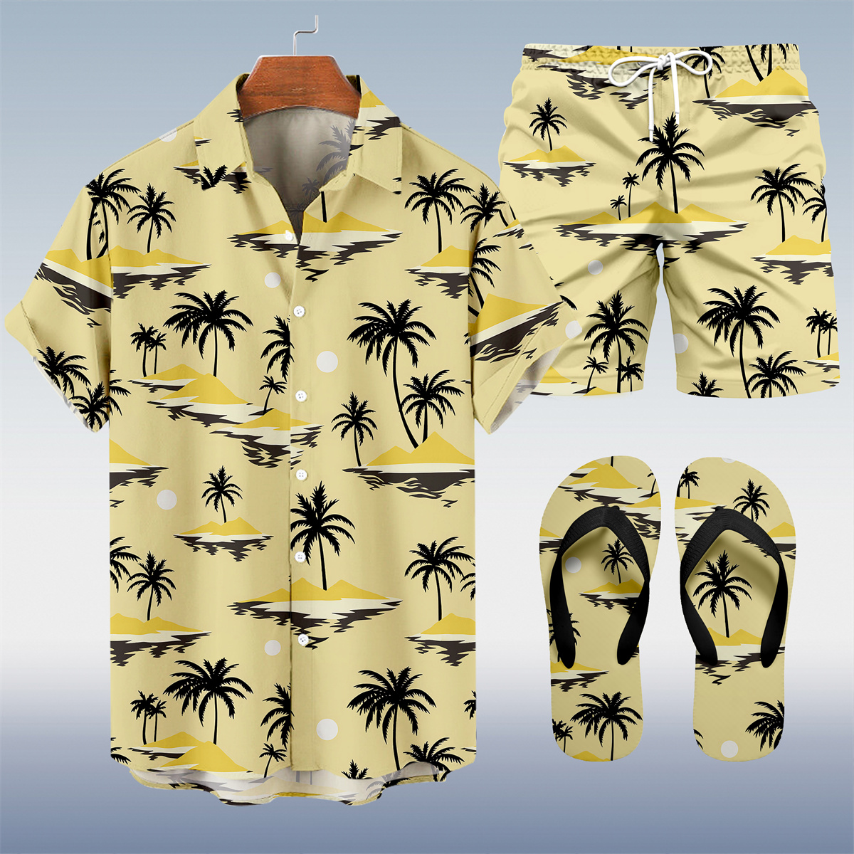 Ensemble trois pièces Suitmens pour homme, imprimé vacances hawaïennes, motif tiki, référence 017