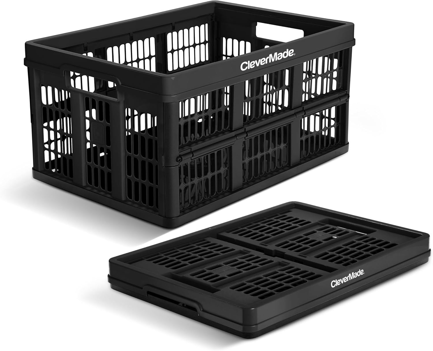 CleverMade Collapsible Utility Crate (100% Recycled) - 45L - Obsidian