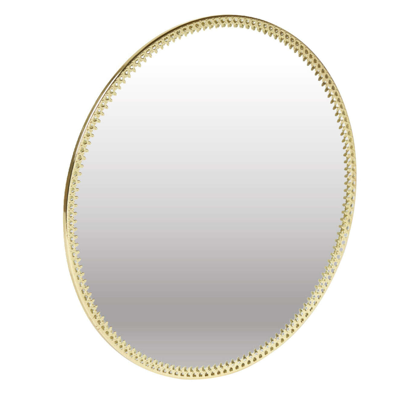 Plateau miroir support bougie en fer doré ou argenté Ø20cm (2 modèles)