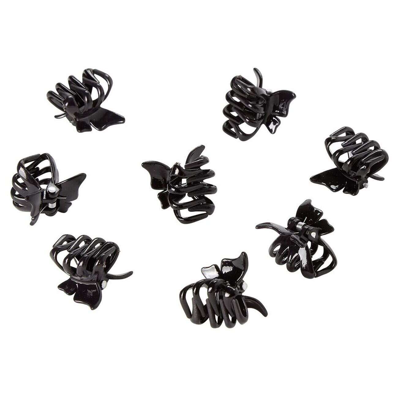 Mini pince design papillon noir x8