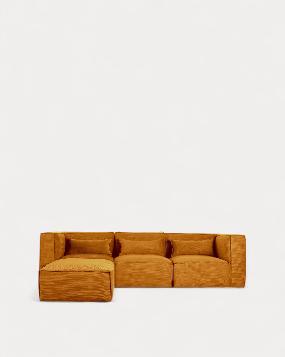 Kilhe Pana - Sofá Modular de 3 Piezas con 2 Sillones Esquineros y Puff de Pana Kilhe