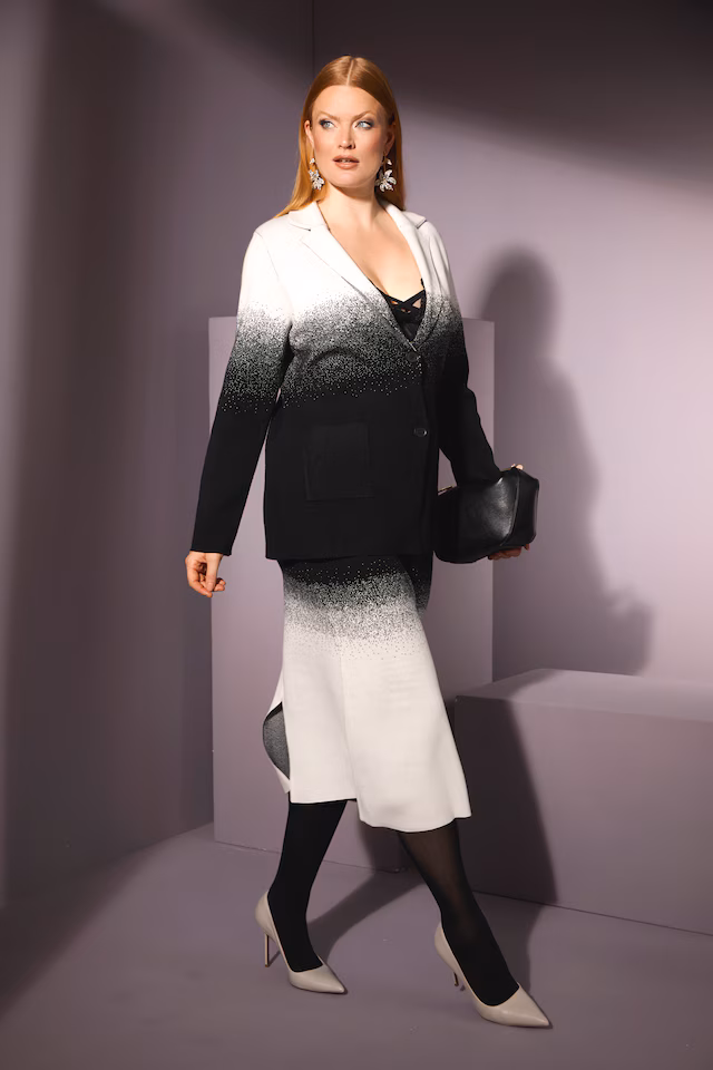 Color Gradient Knit Blazer