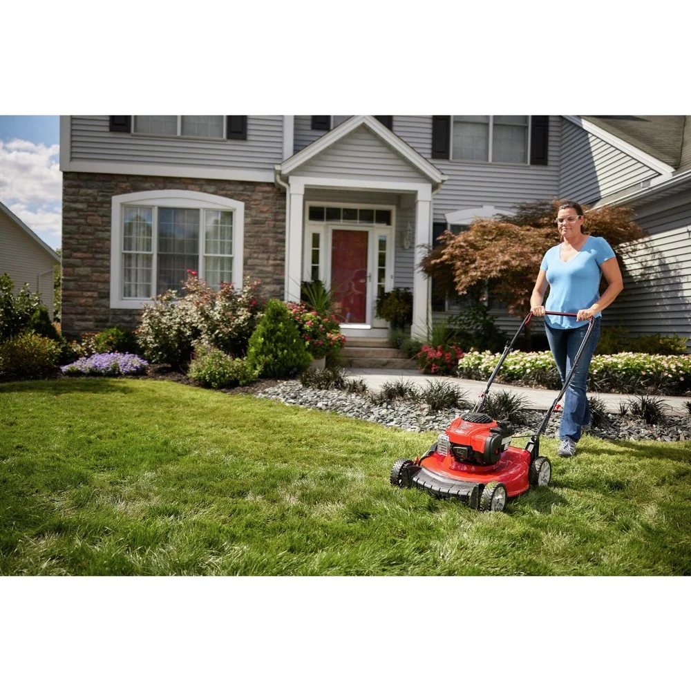 TROY BILT 21 140cc Gas Powered Push Walk - Behind Mower, Triaction Cutting System